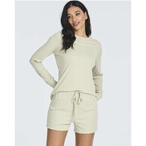 Real Essentials Loungewear/Pijama Set-Long Sleeve Top With Shorts Green, Size L